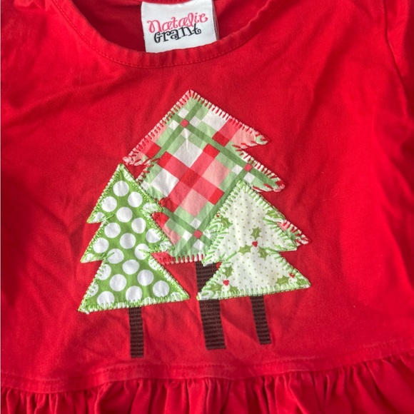 Natalie Grant Red Ruffled Christmas Tree Applique Shirt-2T - Picture 2 of 4